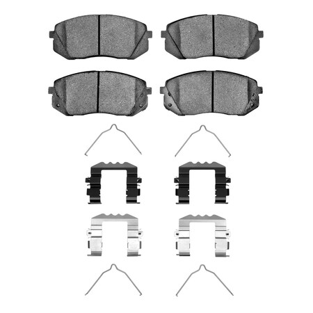 Dynamic Friction Co 3000 Semi-Metallic Brake Pads Hardware Kit, Low Dust, 100% Copper Free, 100% Asbestos-free, Front 1311-1295-03